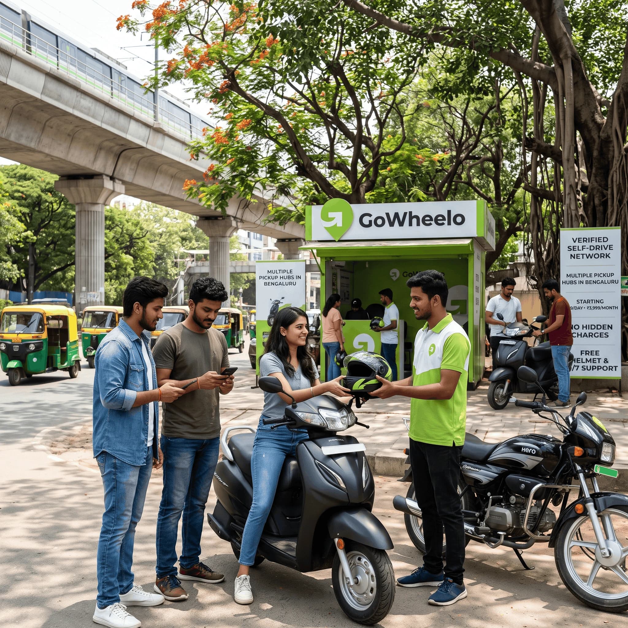 Renting a GoWheelo bike in Alibaug