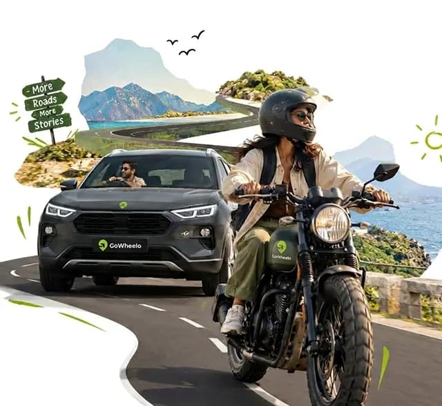 Riding a GoWheelo bike and car